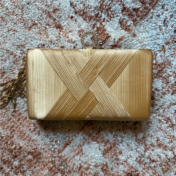 Handbags - Evening Gold Clutch Bag